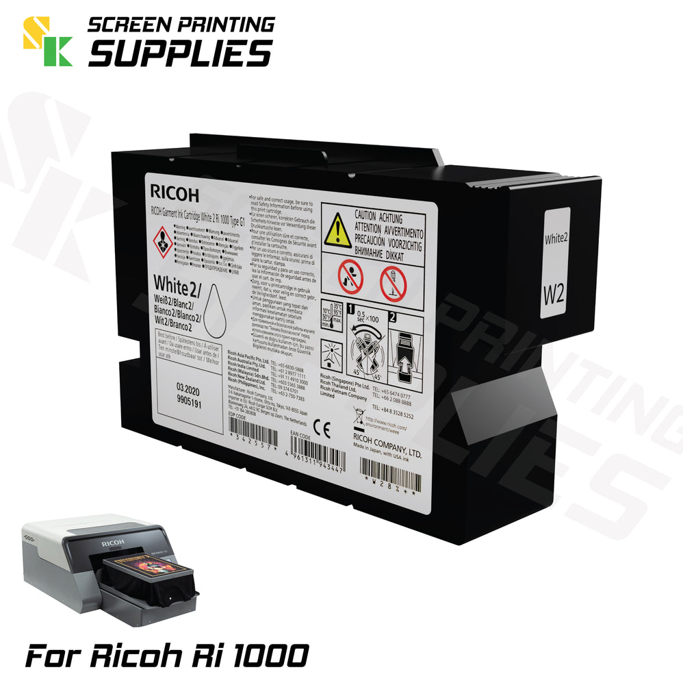 W2 ตลับหมึก ริโก้ Ri 1000 Ricoh Ri 1000 (200ml) Cartridges - SK Screen Printing Supplies