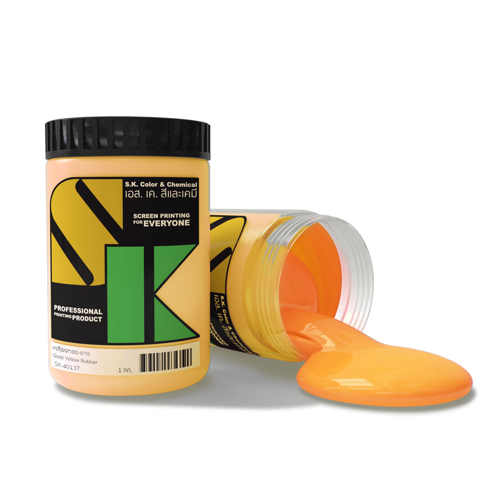 สีเหลืองทองยางสูตรน้ำ Gold Yellow Rubber Ink SK-40137 - SK Screen Printing Supplies