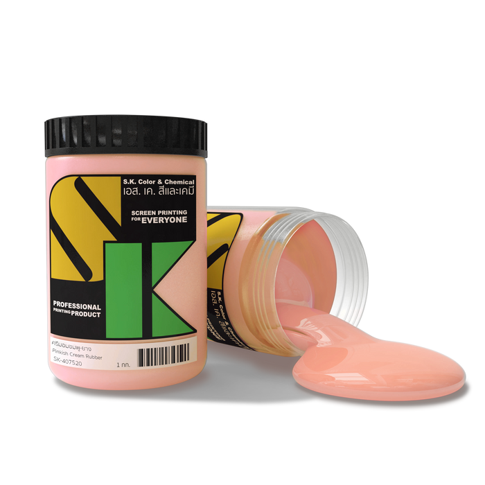 สีครีมชมพูยางสูตรน้ำ Pinkish Cream Rubber Ink SK-407520 - SK Screen Printing Supplies